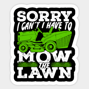 Funny Mowing Lawn Mower Gardener Gift Sticker